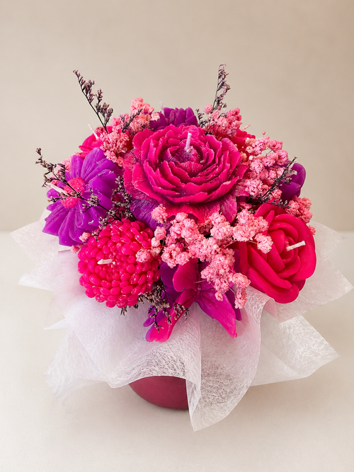 Bouquet de fleurs bougies