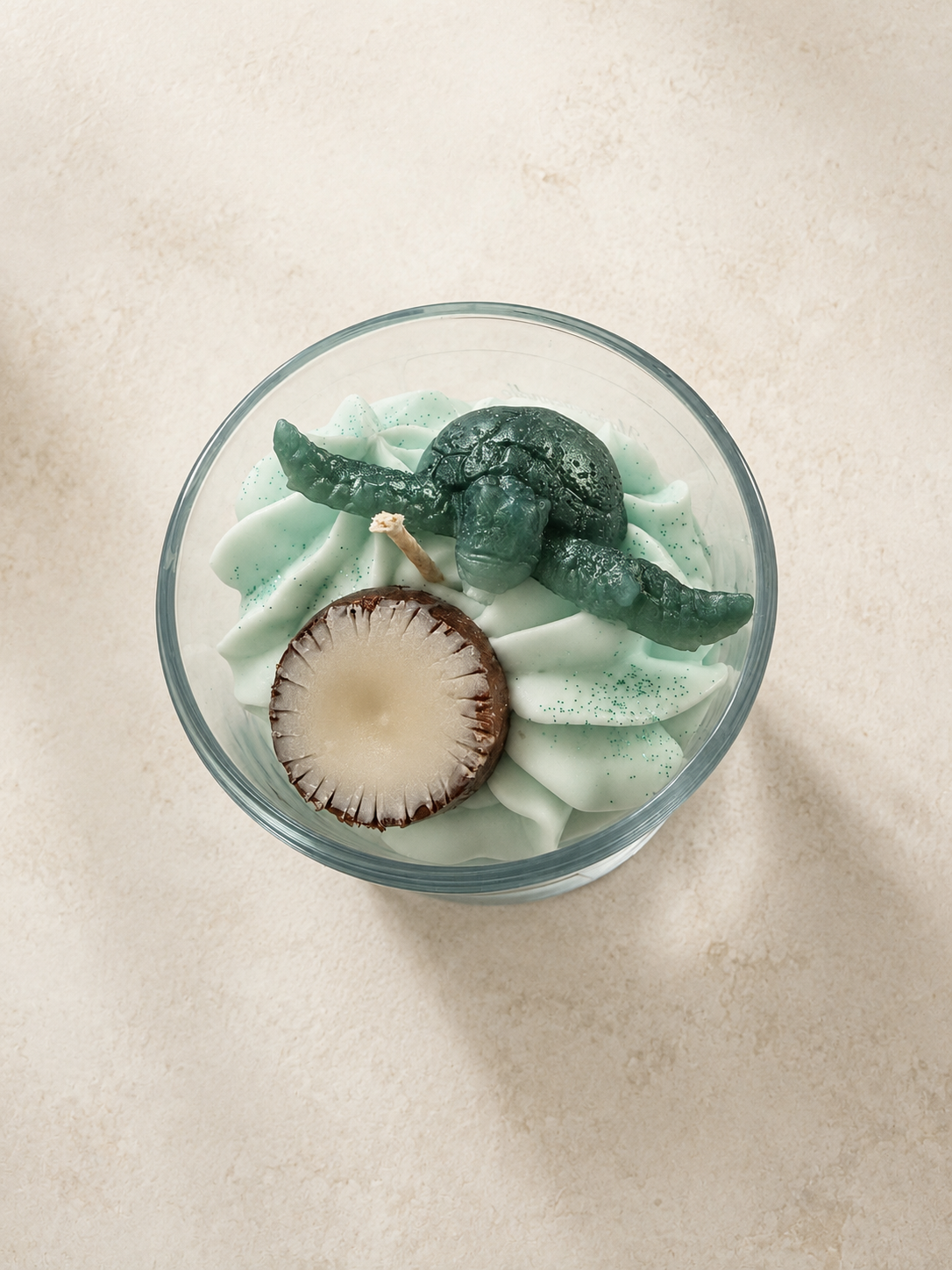 Bougie noix coco tortue